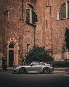 silver Porsche 911 Carrera